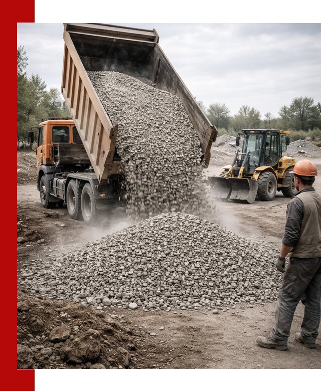 Доставка щебня в Гудермесе крупными и мелкими фракциями