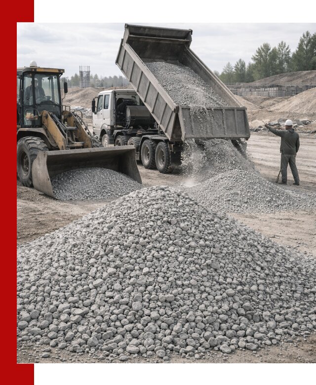 Доставка известнякового щебня фр. 5–20 в Гудермесе
