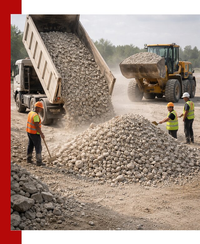 Доставка известнякового щебня фр. 40-70 в Гудермесе
