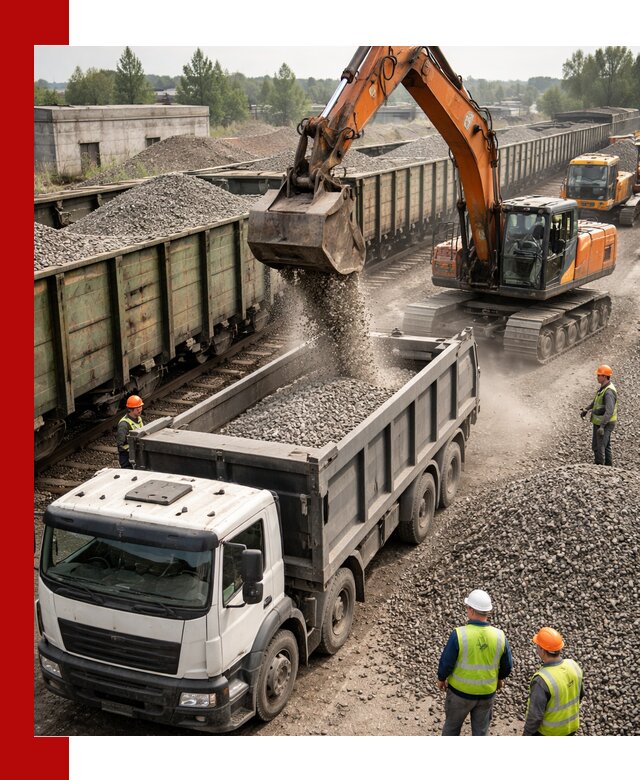 Железнодорожный щебень фракция 25–60 для поставок в Гудермесе