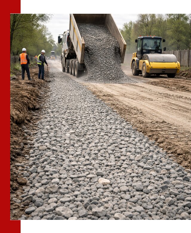 Доставка щебня для отсыпки дорог в Гудермесе высокого качества