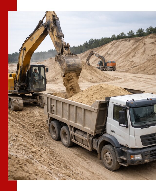 Доставка карьерного песка с самосвалами и разгрузкой в Гудермесе