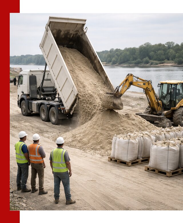 Доставка речного песка в Гудермесе самосвалами и погрузкой