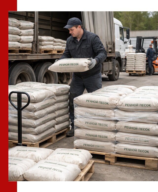Речной песок в мешках с доставкой в Гудермесе