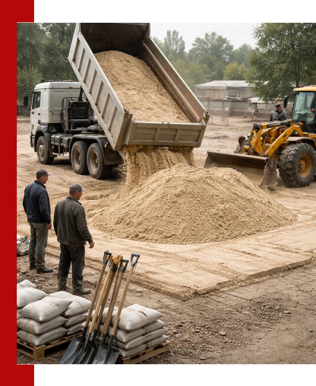Доставка мытого песка в Гудермесе с самосвалами по выгодной цене