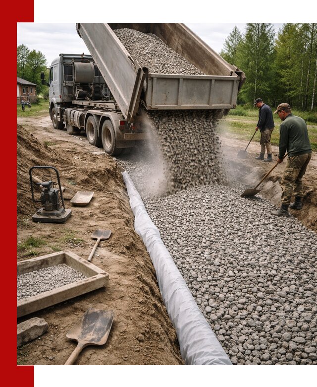 Гравий для дренажа с доставкой в Гудермесе качественный и недорогой