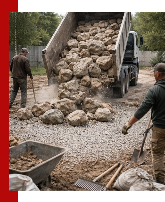 Доставка и укладка булыжника в Гудермесе