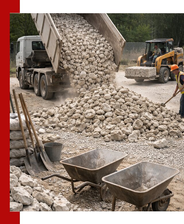 Доставка и продажа бутового известнякового камня в Гудермесе