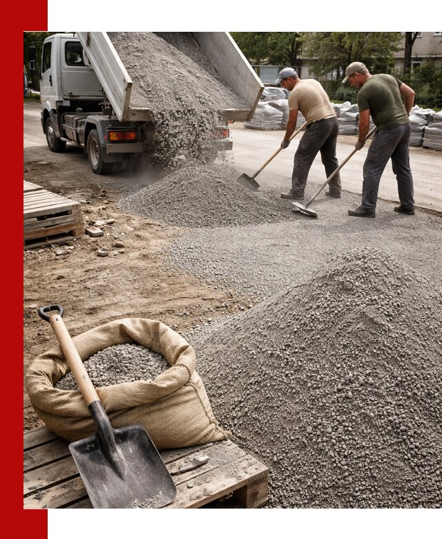 Отсев для тротуарной плитки в Гудермесе — доставка и укладка