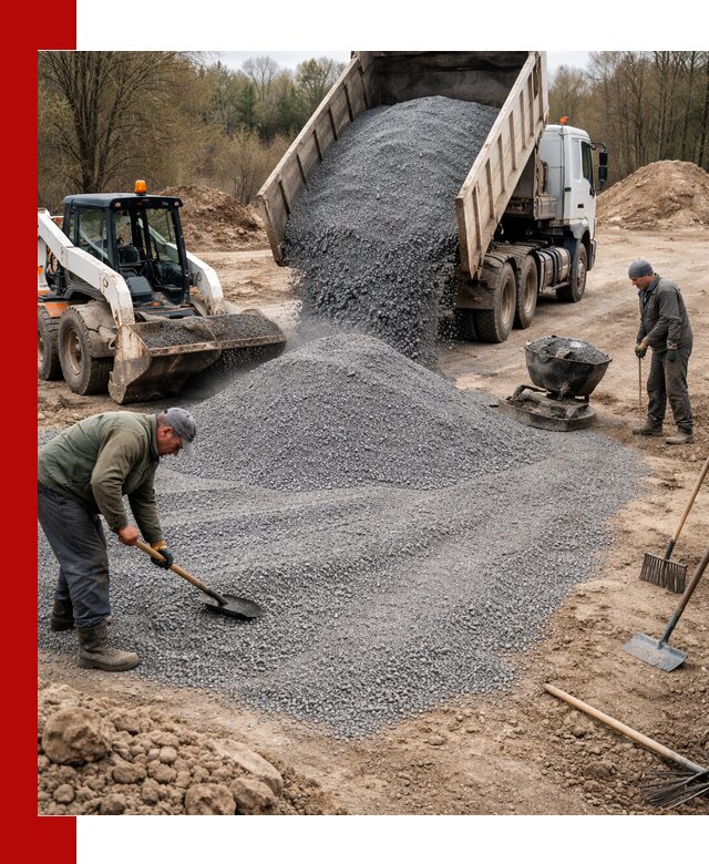 Отсев для подсыпки в Гудермесе — доставка и подсыпка на участок