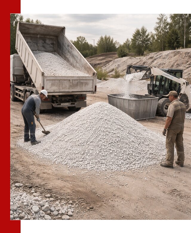 Доставка и продажа белой мраморной крошки в Гудермесе