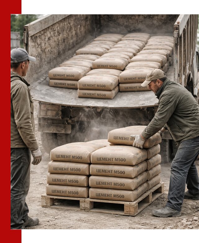 Цемент М500 с доставкой самосвалом в Гудермесе