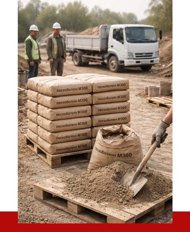 Пескобетон М300 в Гудермесе с доставкой от 4765 р. за куб | ПРОНЕРУДГдр