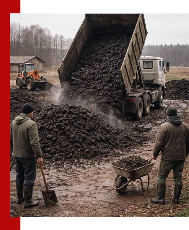 Доставка низинного торфа с разгрузкой и доставкой в Гудермесе