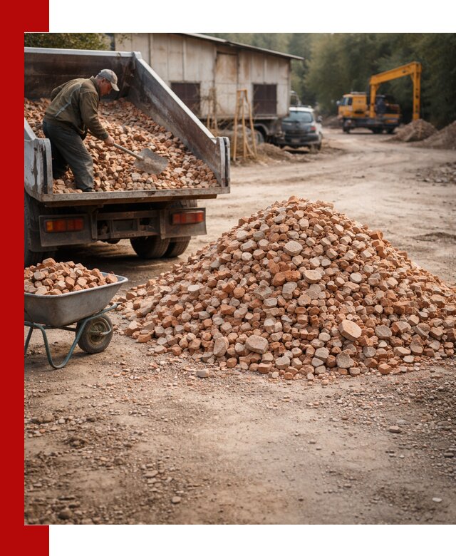 Доставка и подушка из боя кирпича с разгрузкой в Гудермесе