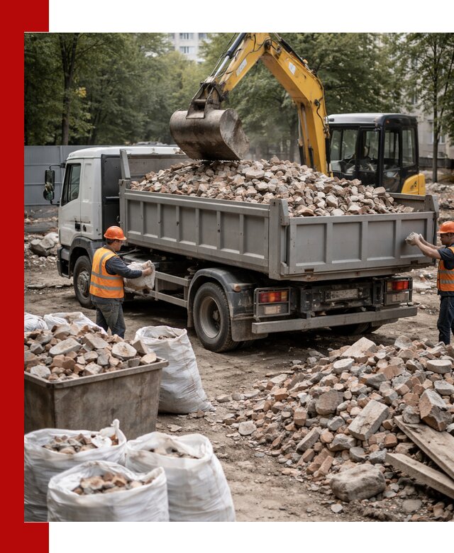 Вывоз строительного мусора в Гудермесе с самосвалами и контейнерами