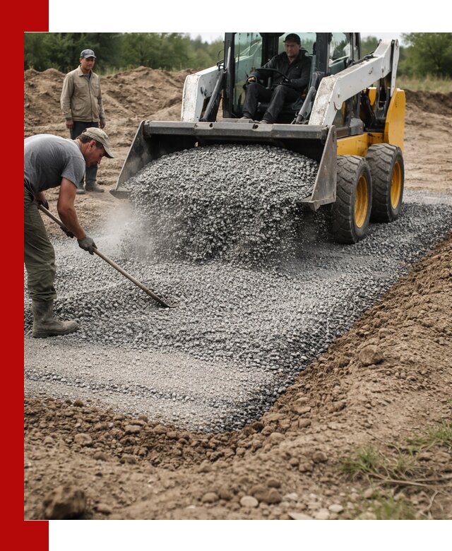 Устройство щебеночной подушки в Гудермесе для дорог и фундаментов